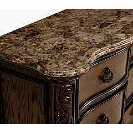 MB6615 - Imperial : Tủ Ngang 9 Ngăn Kéo Mặt Đá Và Khung Gương